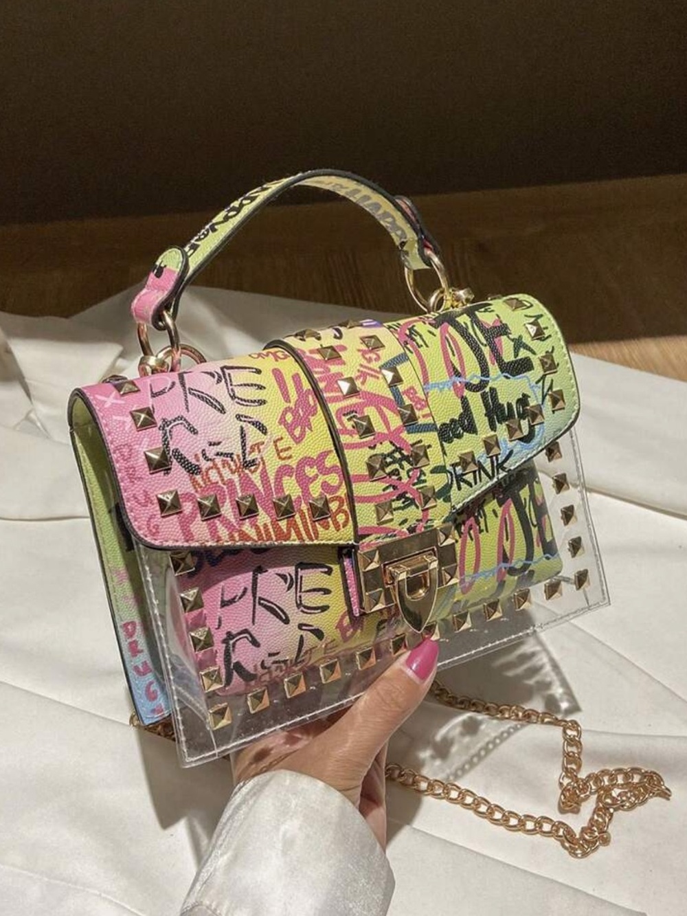 Kohl's Multicolor Graffiti Clear-Panel Satchel